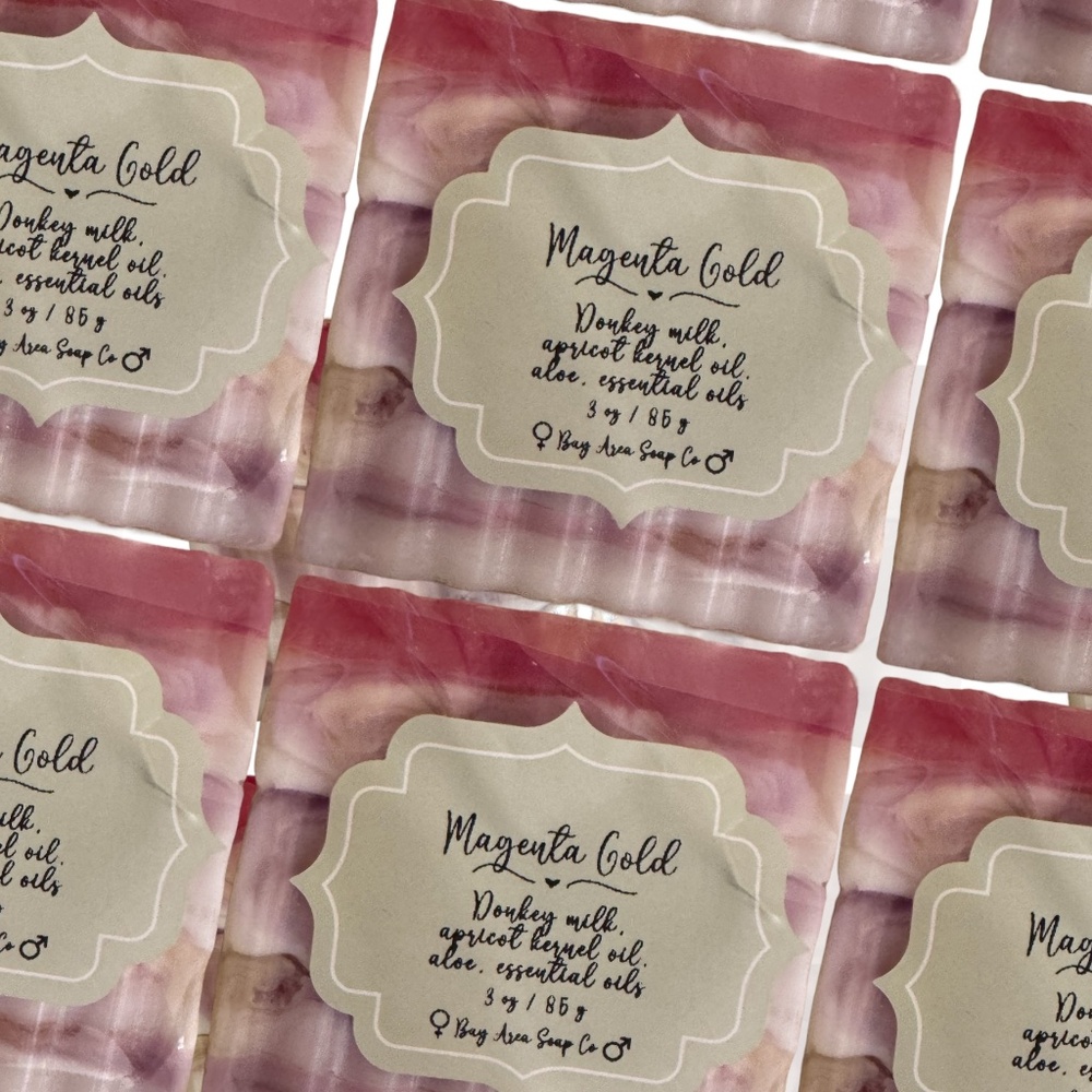 • Magenta Gold  $2/12 • Premium Donkey Milk, Apricot Kernel Oil, Aloe Vera •